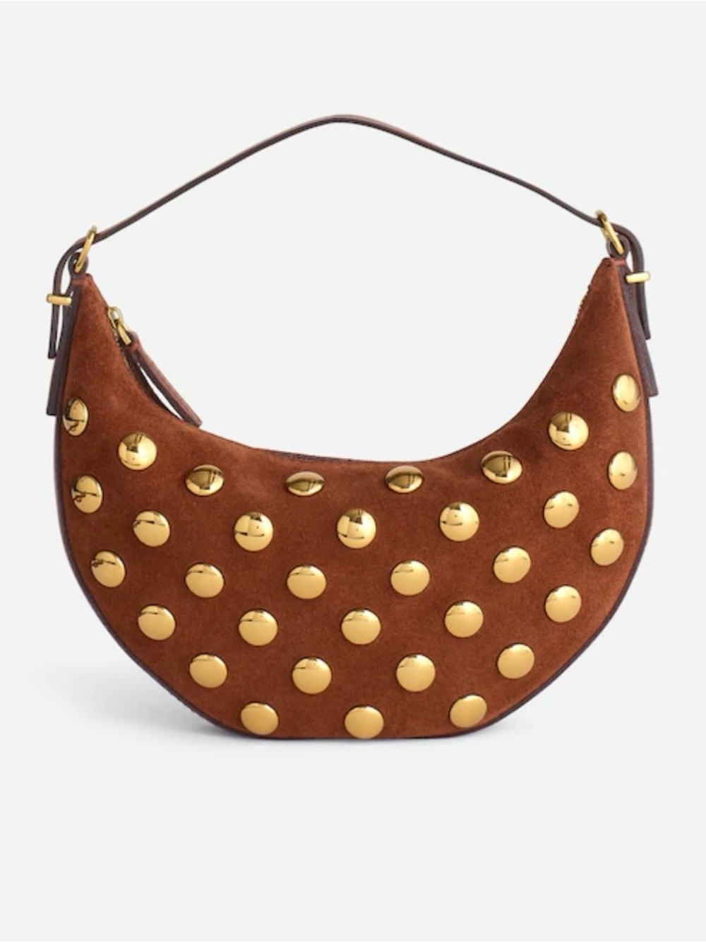 {Madewell} Mini Suede Studded Crescent Hobo Bag